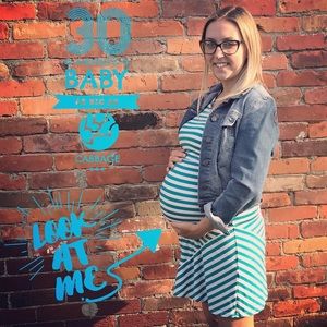 Stripped nursing maternity dress